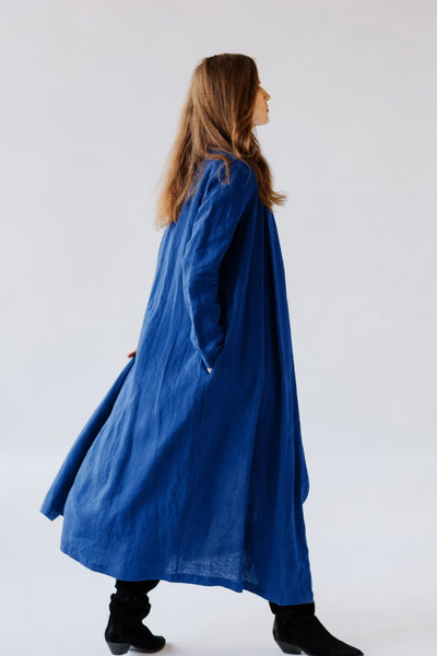 Minimalist Long Linen Jacket
