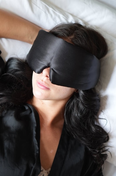 Mulberry Silk Eyelash Protecting 3D contoured sleeping mask/ Adjustable strap