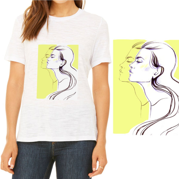 T-shirt  YELLOW fashion illustration