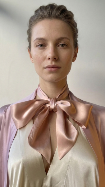 100% Mulberry Silk hair neck and hair ribbon scarf