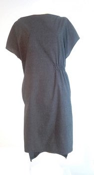 Cotton linen dress with a gathering