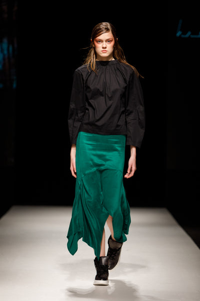 Black Blouse With a Gathering