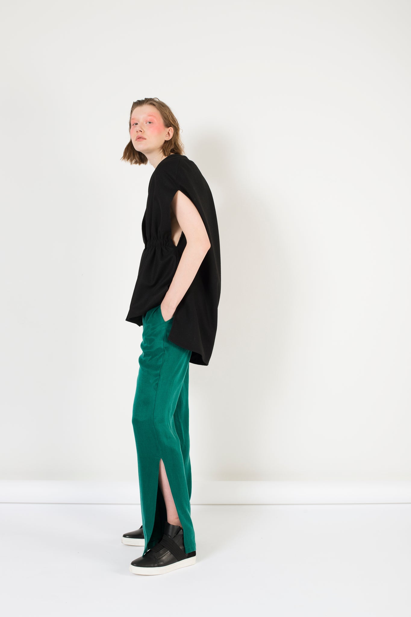 Emerald  trousers with splits